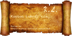 Kustos Lukrécia névjegykártya